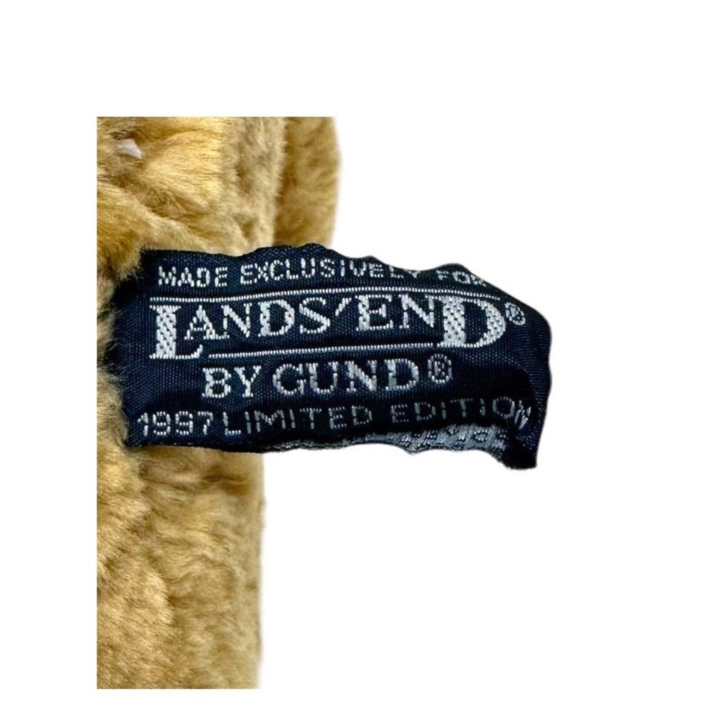 Lands' End 1997 Gund 12" Brown Sitting Teddy Bear Aviator Scarf BEARON VON OOPS - Picture 5 of 6